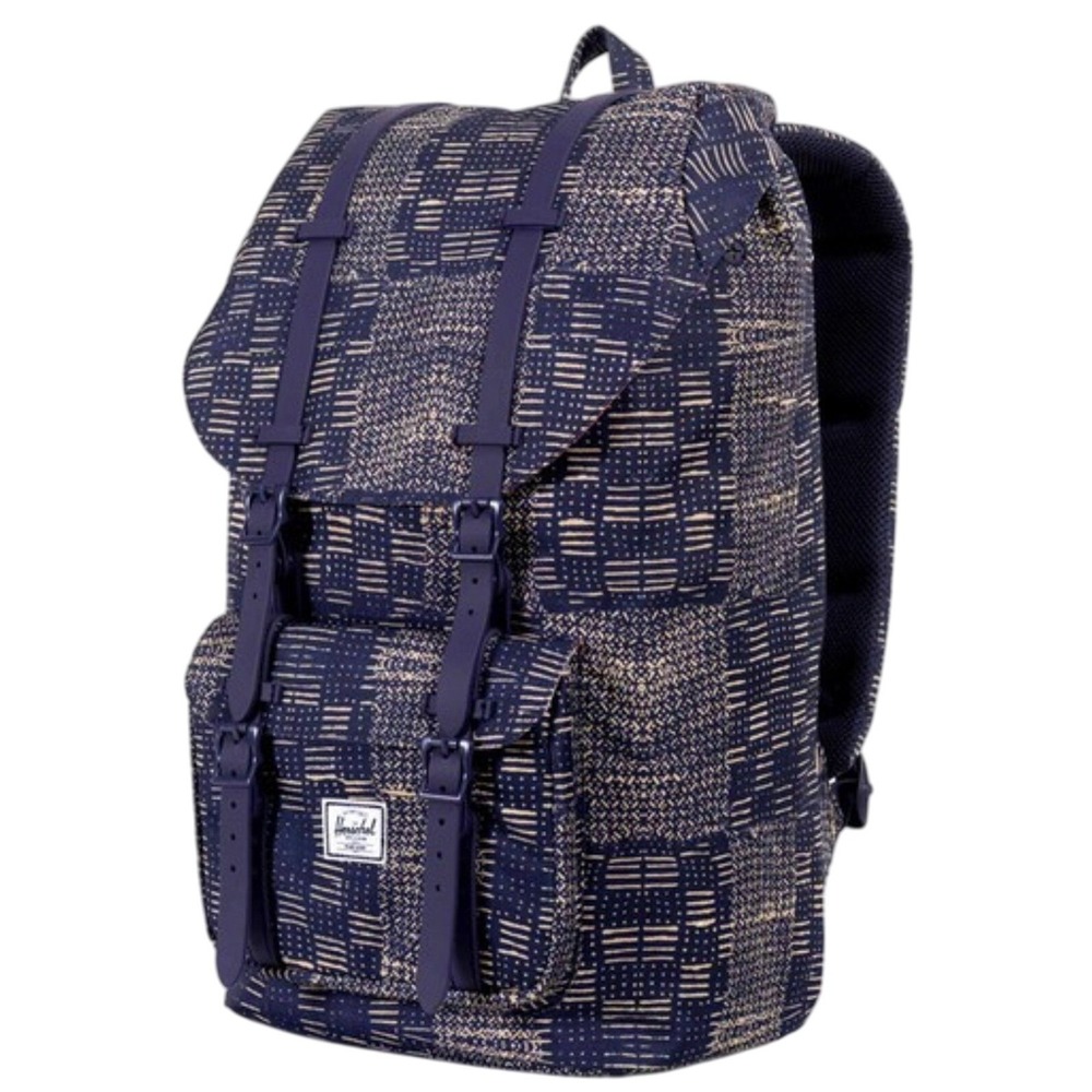 Herschel Supply Co Classic Backpack Navy Geometric Pattern Adjustable Straps
